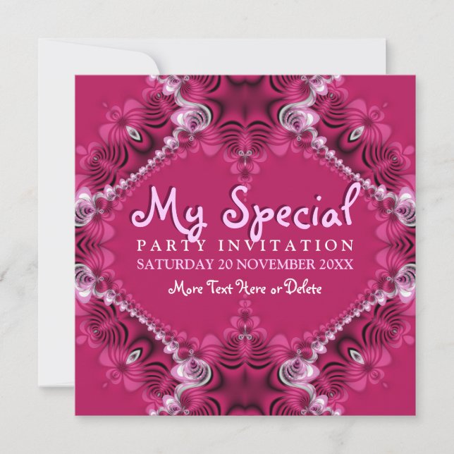 Exotic Rose Girls Invitations spéciales de fête (Devant)