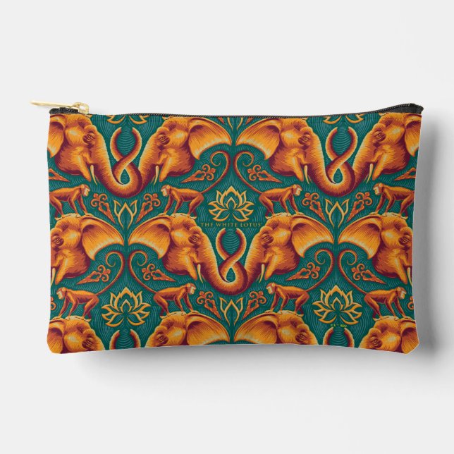 Exotic Safari Tapestry Pattern - The White Lotus Accessory Pouch (Front)