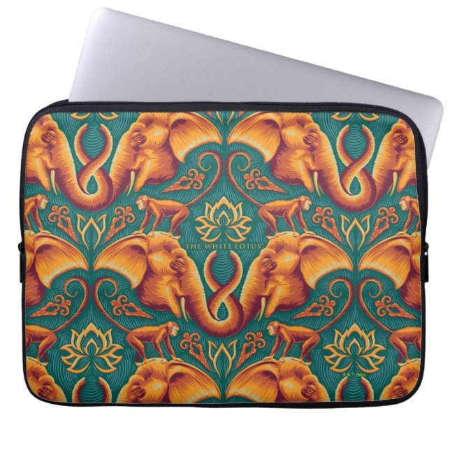 Exotic Safari Tapestry Pattern - The White Lotus Laptop Sleeve (Front)