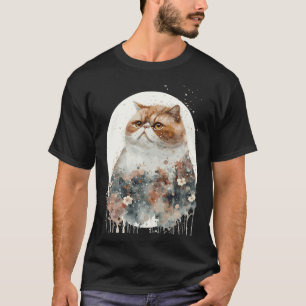 Exotic Shorthair Cat Japanese Cherry Blossom Water T-Shirt