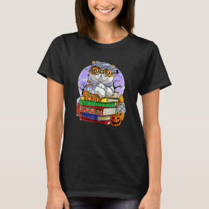 Exotic Shorthair Cat Mummy Halloween Witch Pumpkin T-Shirt