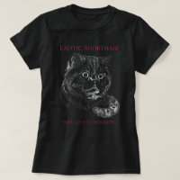 Exotic Shorthair Cat Sketch Typography Art