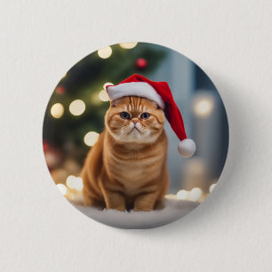 Exotic Shorthair Christmas 2 Inch Round Button