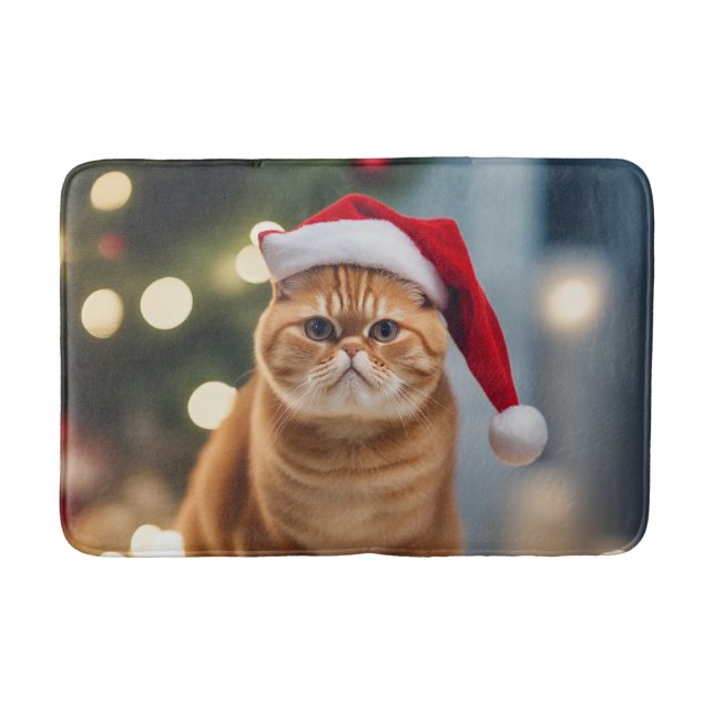 Exotic Shorthair Christmas Bath Mat (Front)