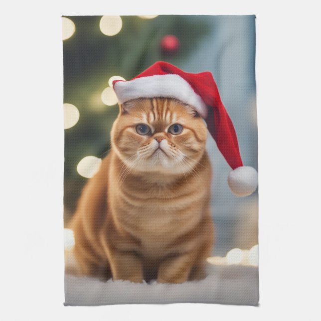 Exotic Shorthair Christmas Kitchen Towel (Vertical)