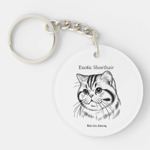 Exotic Shorthair Portrait Keychain