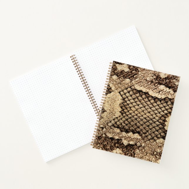Exotic snake skin animal print pattern modern bold notebook (Inside)