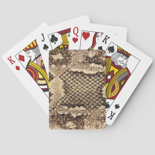 Exotic snake skin animal print pattern modern bold playing cards (Back)