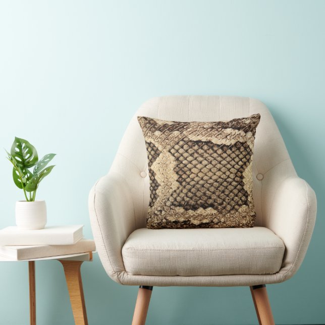 Exotic snake skin animal print pattern modern bold throw pillow (Chair)