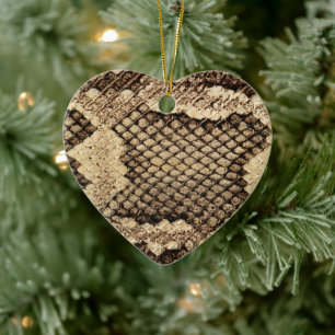 Exotic snake skin animal print texture pattern ceramic ornament