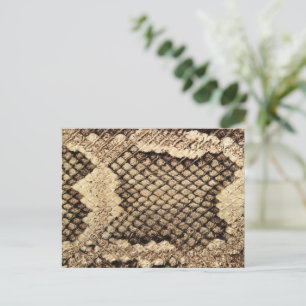 Exotic snake skin animal print texture pattern holiday postcard