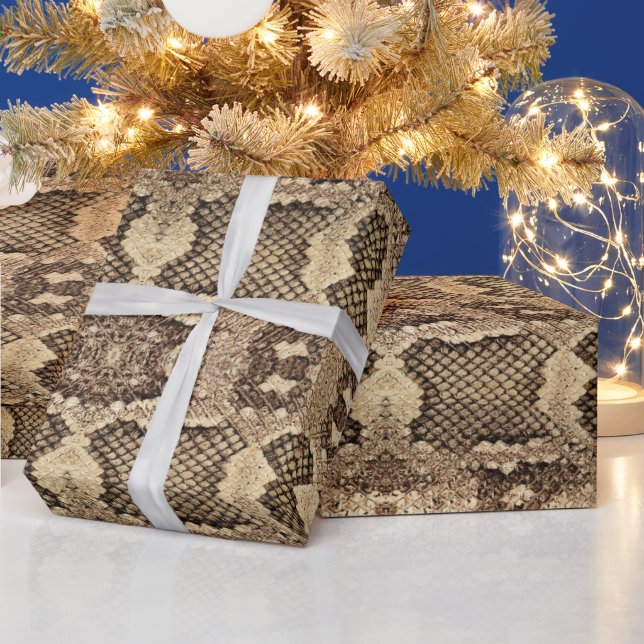 Exotic snake skin animal print texture pattern wrapping paper (Holidays)