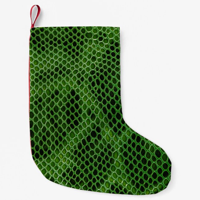 Exotic Snake Skin Background Small Christmas Stocking (Front)