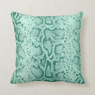 Exotic Snakeskin Pattern   mint blue Throw Pillow