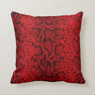 Exotic Snakeskin Pattern   ruby red Throw Pillow