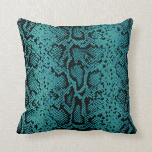 Exotic Snakeskin Pattern turquoise Throw Pillow