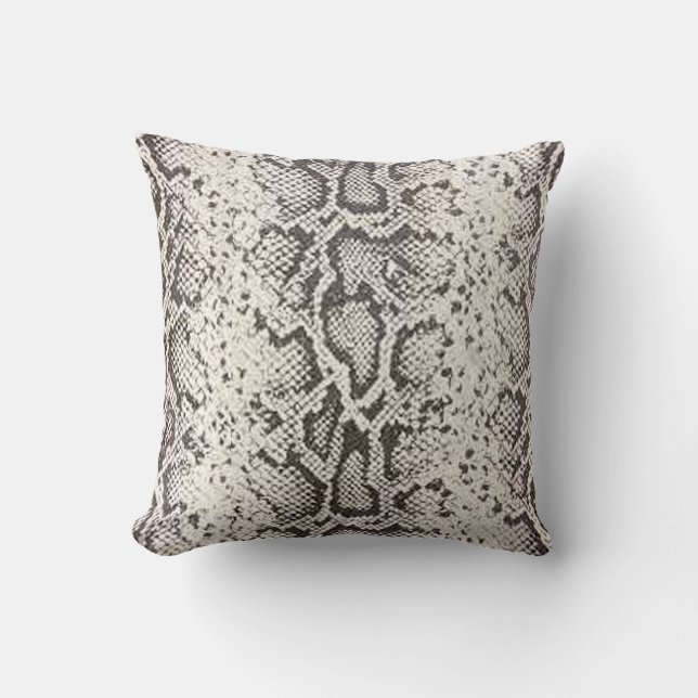 Exotic Snakeskin Pattern | white Throw Pillow (Front)