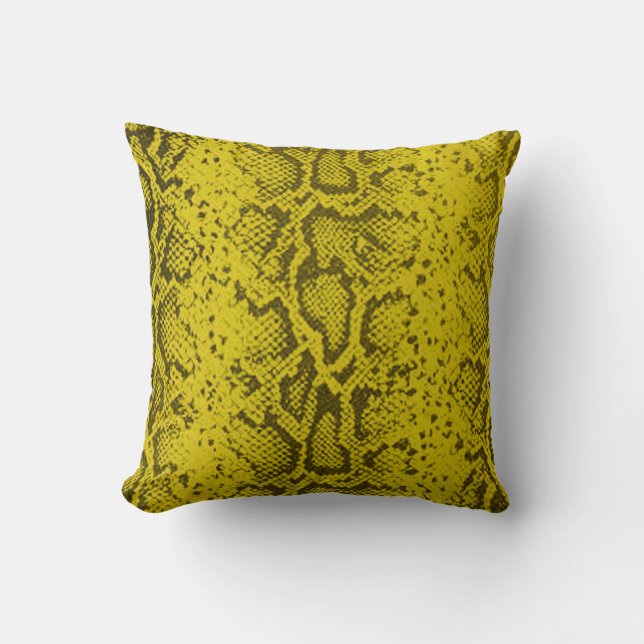 Exotic Snakeskin Pattern | yellow Throw Pillow (Front)