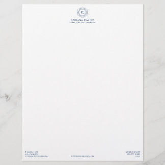 Exotic Spa Deep Cyan Ocean Masseuse Professional Letterhead