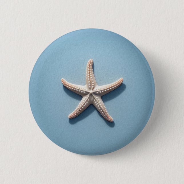 Exotic Starfish with Blue Background 2 Inch Round Button (Front)