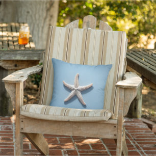 Exotic Starfish with Blue Background Outdoor Pillow
