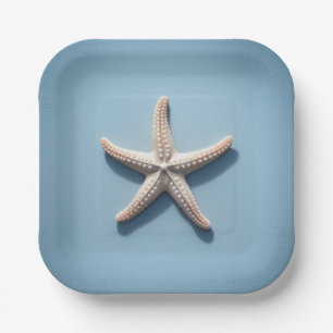 Exotic Starfish with Blue Background Paper Plate