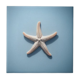 Exotic Starfish with Blue Blackground Tile