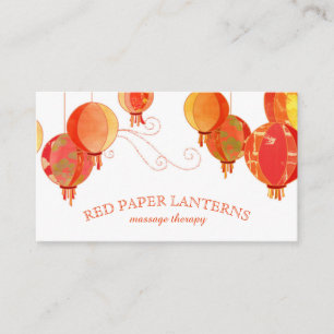 Exotic Stylish Red Paper Lanterns Business Card