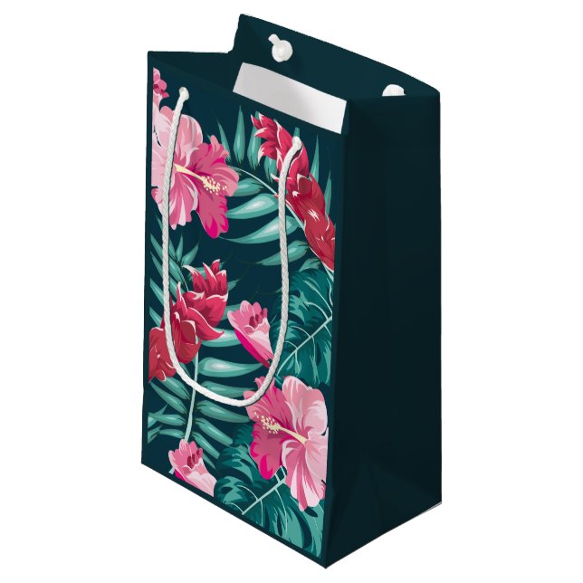 Exotic Summer Floral design Small Gift Bag (Front Angled)