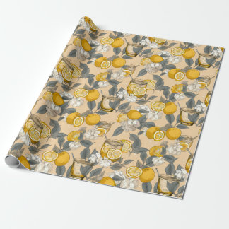 Exotic, Summer, Fruit, Lemon, Cocktail Patterns Wrapping Paper