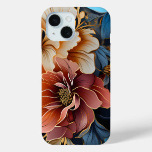 Exotic surreal flowers iPhone 15 case
