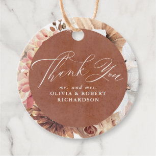Exotic Terracotta Floral Elegant Boho Favour Tags