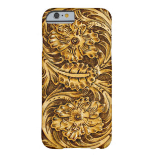 Exotic Tooled Leather Look   mustard yellow Barely There iPhone 6 Case