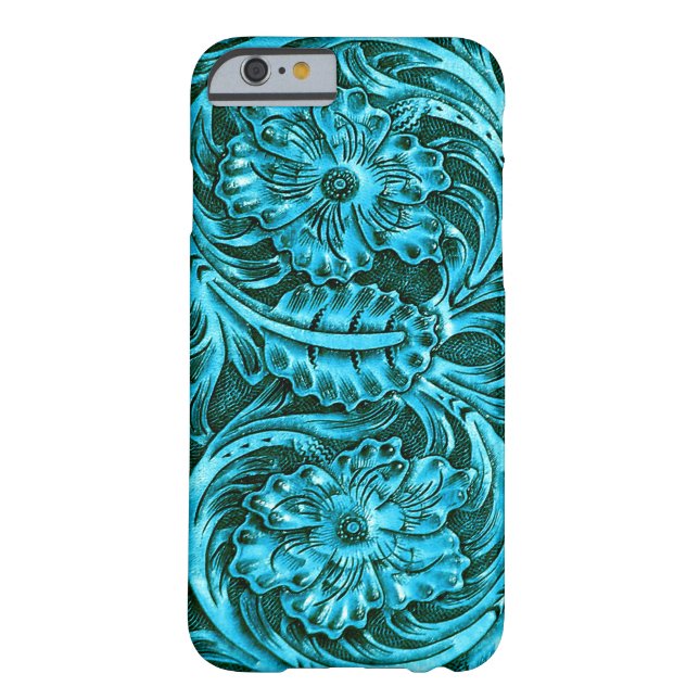 Exotic Tooled Leather Look | turquoise Case-Mate iPhone Case (Back)