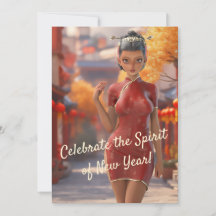 Exotic Toon Girl Celebrating Chinese New Year