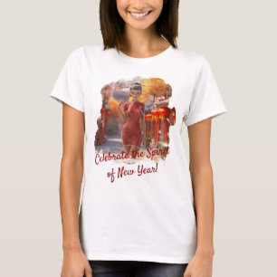 Exotic Toon Girl Celebrating Chinese New Year T-Shirt