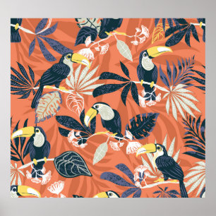 Exotic Toucan Jungle Scene Poster