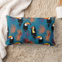 Exotic Toucan Pillow Vibrant Tropical Bird Pattern
