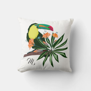 Exotic toucan tropical bird colourful Hawaii natur Throw Pillow