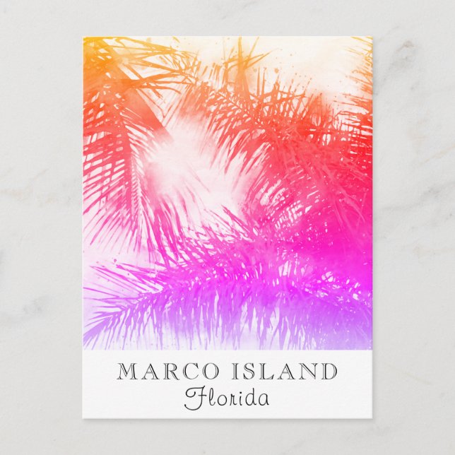 *~* Exotic Travel AP25 Personalize -  Palm Leaf Postcard (Front)