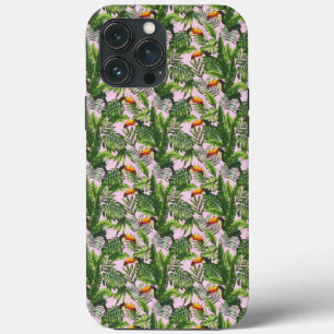 Exotic Tropical Bird Jungle Foliage iPhone 13 Pro Max Case