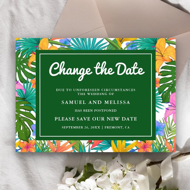 Exotic Tropical Colourful Garden Change the Date Announcement (Creator Uploaded)