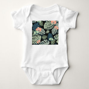 Exotic Tropical: Floral Pattern Baby Bodysuit