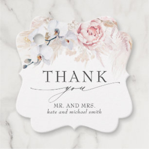 Exotic Tropical Flowers Wedding Thank You Favour Tags