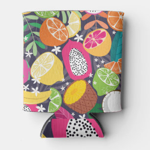 Exotic Tropical Fruits Dark Background Can Cooler