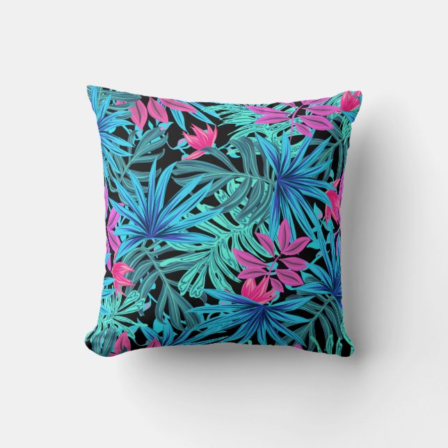 Exotic Tropical Garden Throw Pillow (Front)