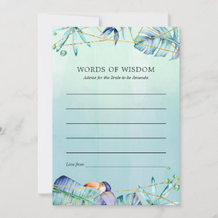 Exotic Tropical Geometric Bridal Shower Advice Card