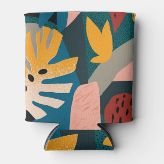 Exotic tropical, geometric vintage design can cooler