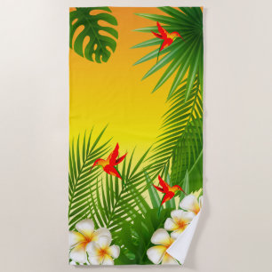 Exotic Tropical 🏝 Hummingbird Design Beach Towel