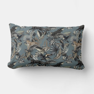 Exotic Tropical Jungle Pattern Panther Leopard Lumbar Pillow